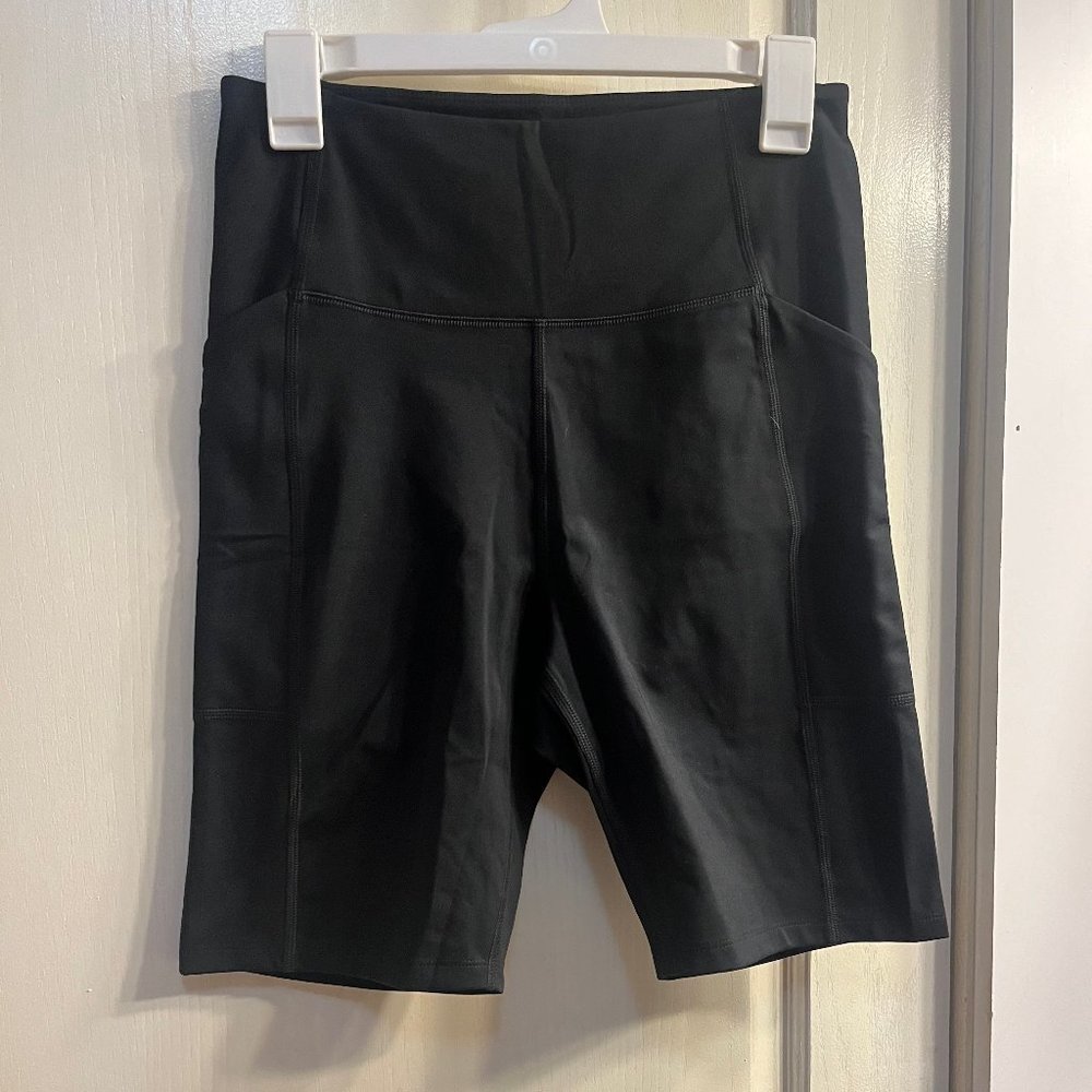 Girlfriend Collective Black High Rise Pocket Bike Short